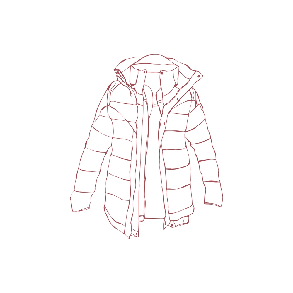 Illustration of a down jacket